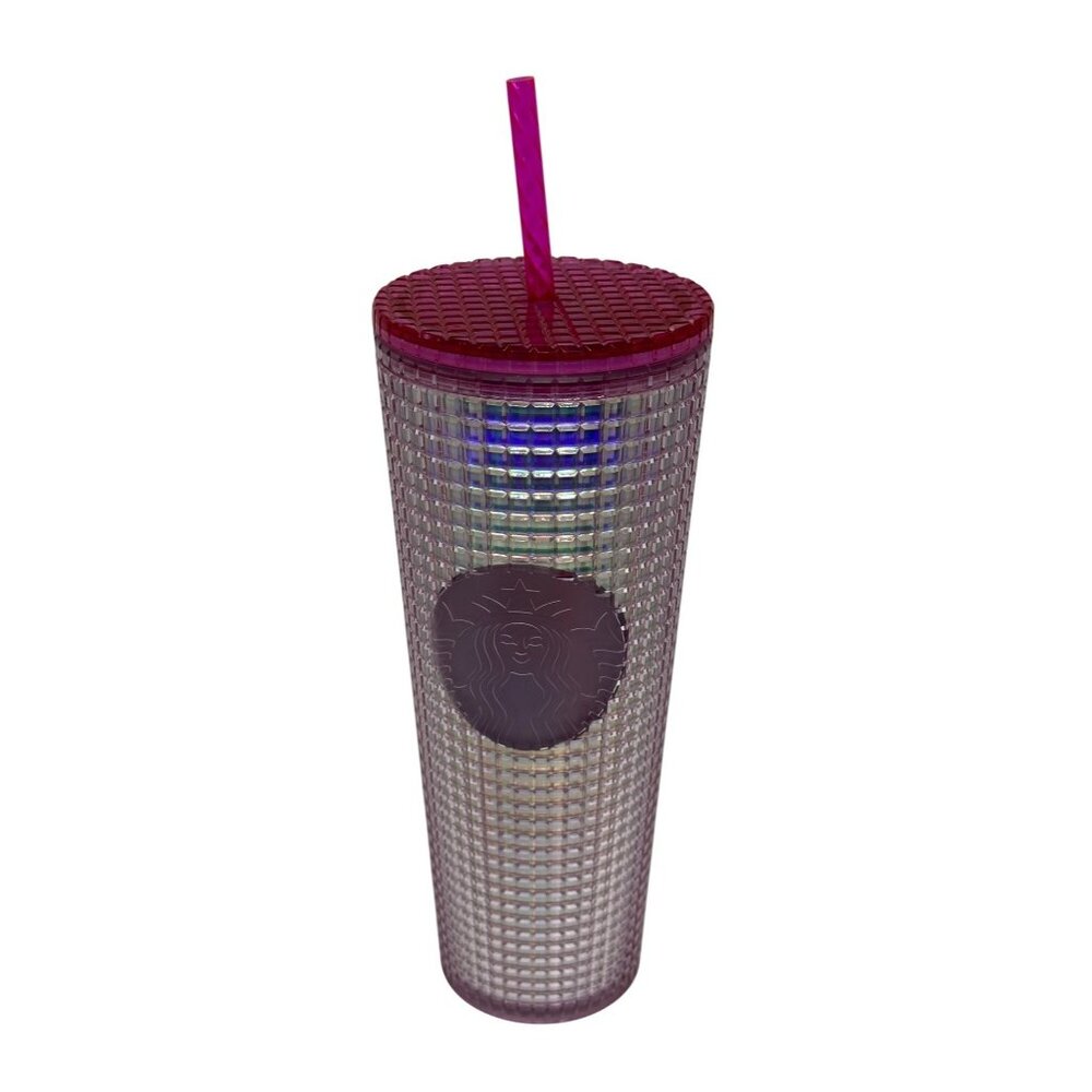 NEW Starbucks 2023 Iridescent Pink Venti Tumbler 24oz | Cold Cup with Straw‎